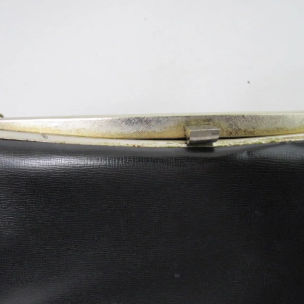 Vintage Ladies Black‎ Evening Clutch Purse Chain Handle